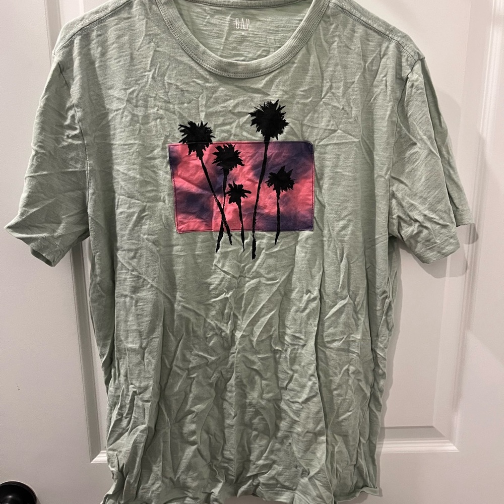 GAP Light Green Palm Tree Graphic Tee